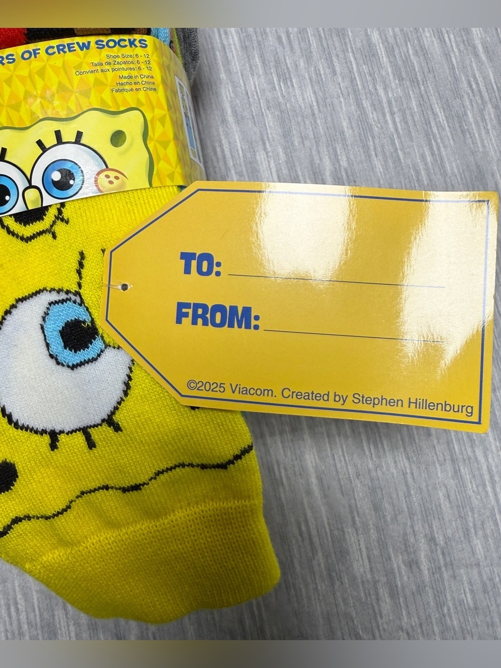 NWT SpongeBob SquarePants 6-Pack Crew Socks Set Nickelodeon Y2K Nostalgia - Picture 3 of 6
